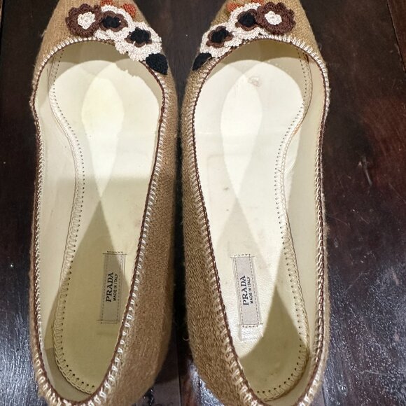 Prada Beige Floral Flats Size 40 (Size 9) - Picture 7 of 7